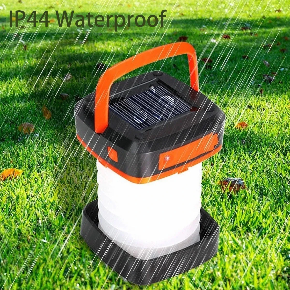 Foldable Solar LED Camping Lantern - Waterproof, Rechargeable Power Bank, Portable Flashlight