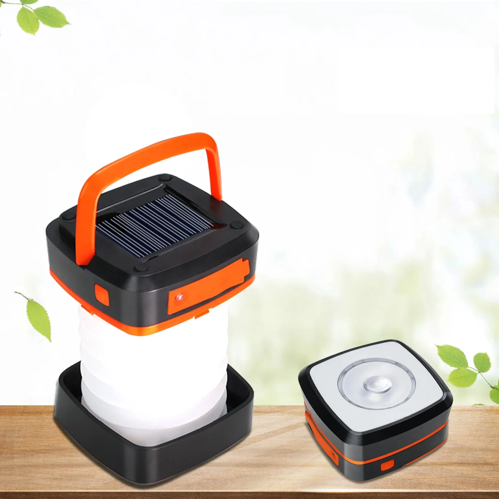 Foldable Solar LED Camping Lantern - Waterproof, Rechargeable Power Bank, Portable Flashlight