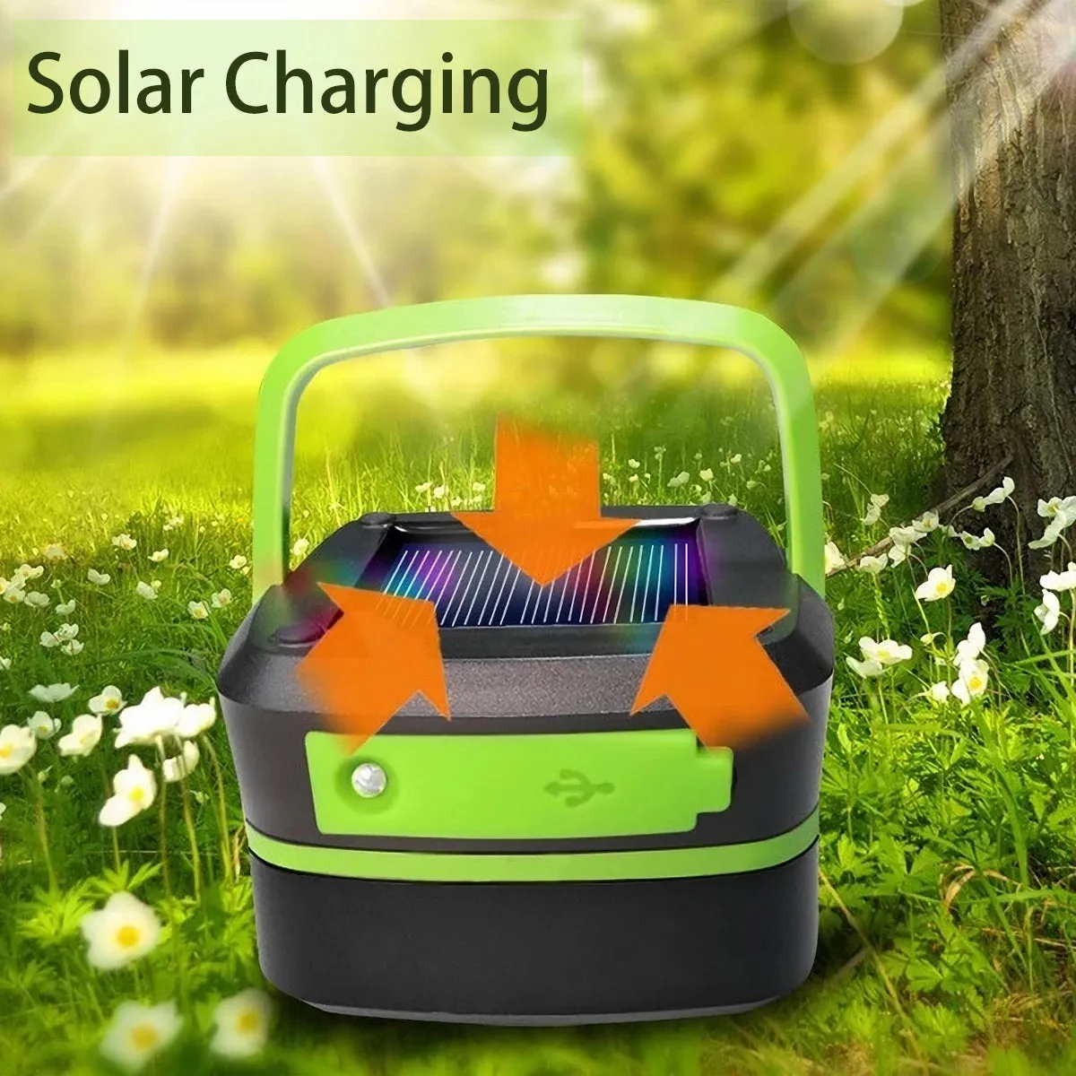 Foldable Solar LED Camping Lantern - Waterproof, Rechargeable Power Bank, Portable Flashlight