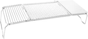 Folding Campfires Grills Campings Stove Stand Stainsless Steel Campings Stove Grills Rack Outdoor Cooking Equipment