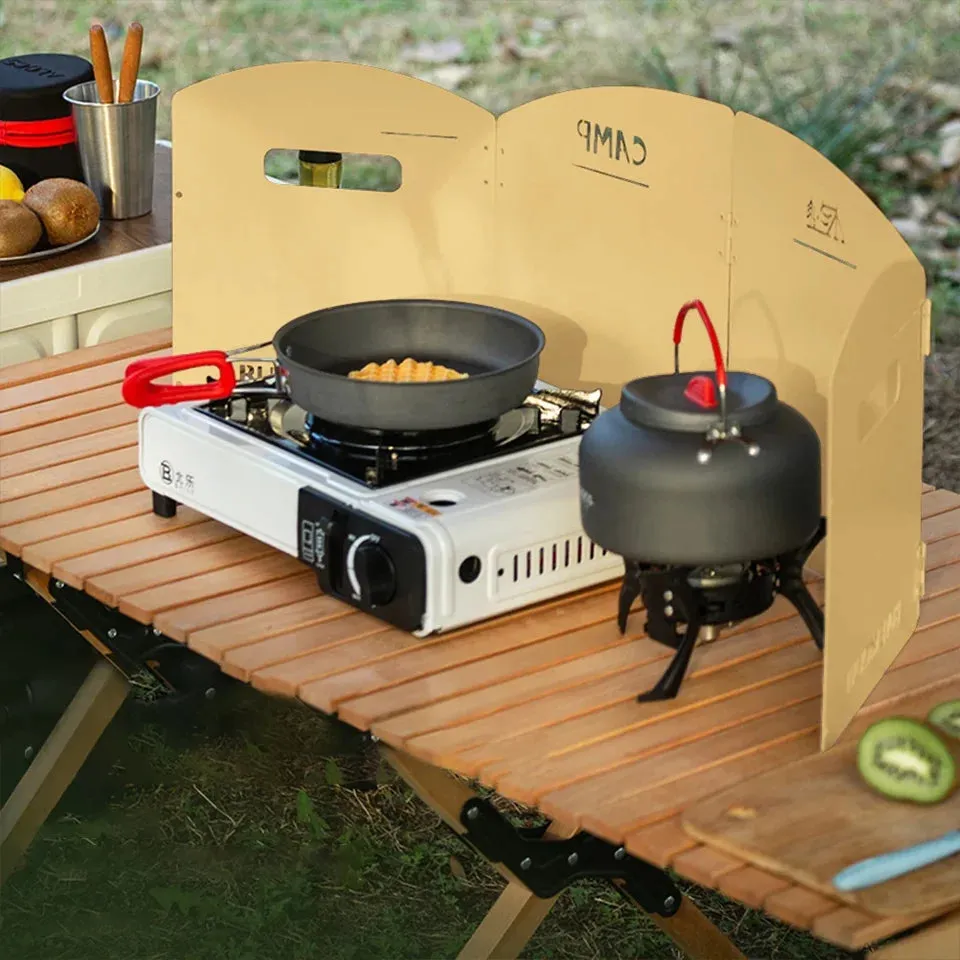 Folding Camping Stove Windscreen Windproof Ring For Cassette Stove Portable Stove Windshield Camp Burner Windshield Lightweight