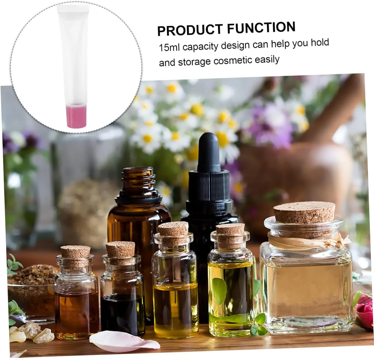 FRCOLOR 50pcs Clear Lip Gloss Tubes Durable Plastic Squeeze Containers for DIY Lip Balms Lightweight and Leak for Travel and Daily Use