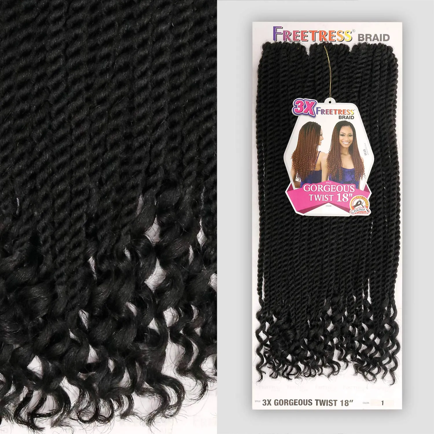 FreeTress Crochet Braids 3X Gorgeous Twist 18" (5-pack, 30)