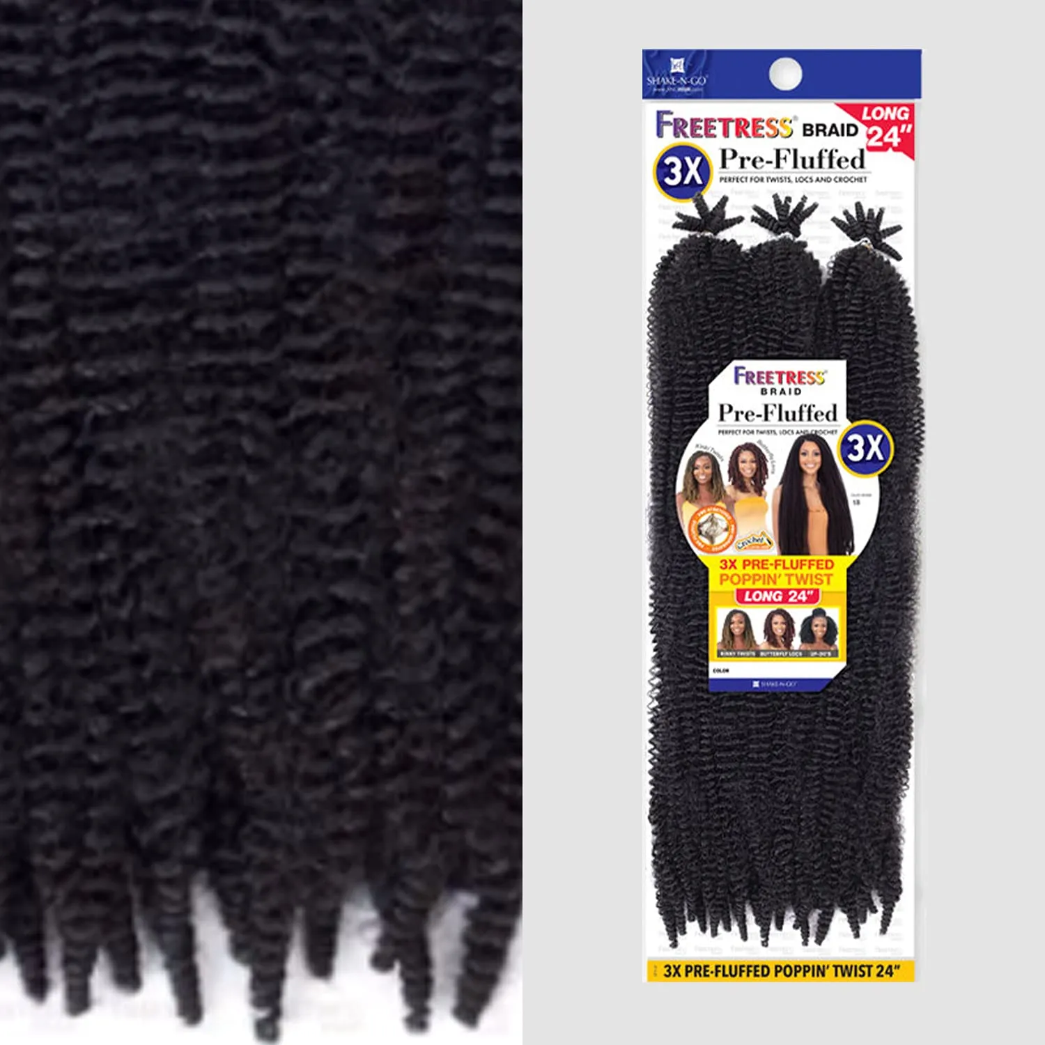 FreeTress Crochet Braids 3X Pre-Fluffed Poppin Twist 24" (1-pack, 30)