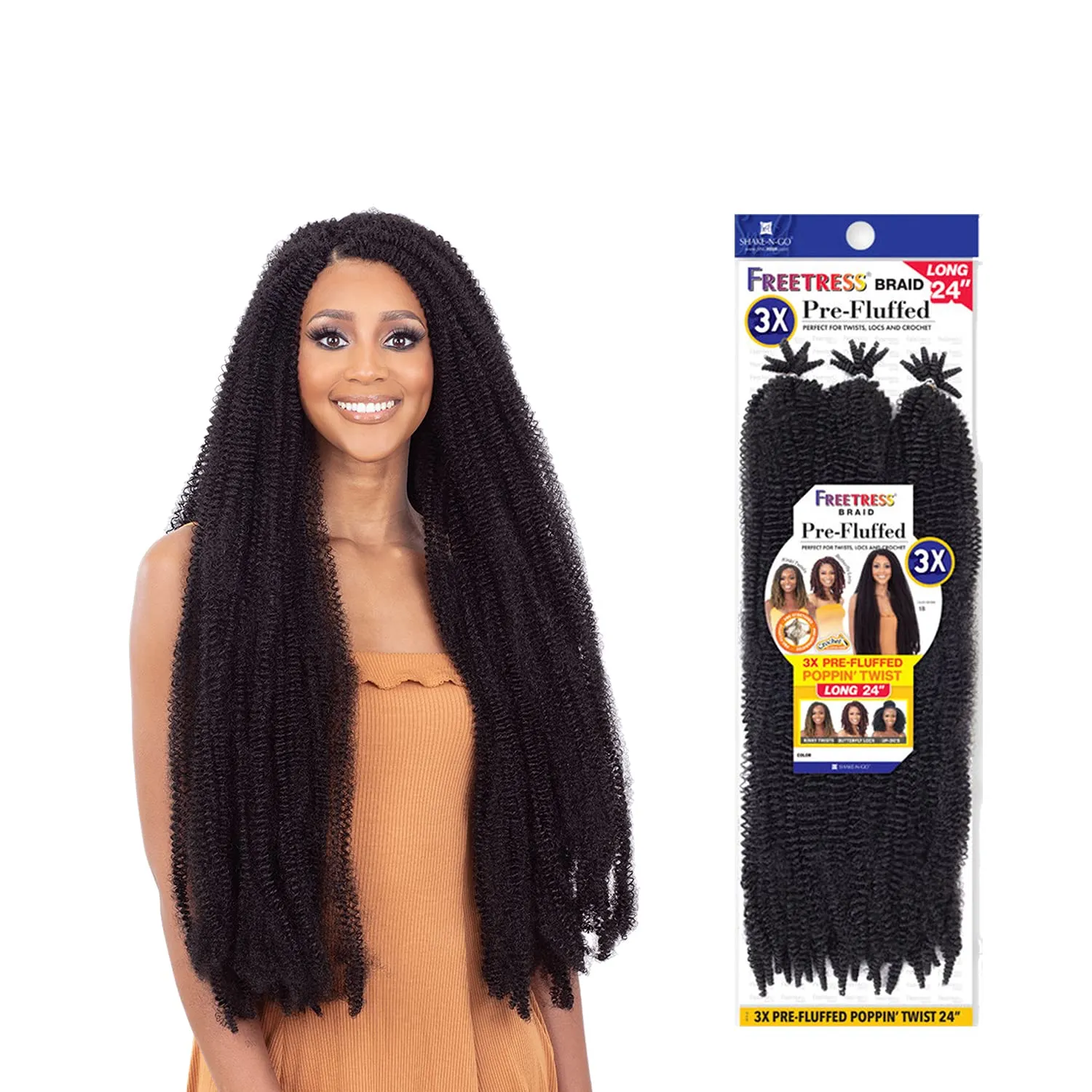 FreeTress Crochet Braids 3X Pre-Fluffed Poppin Twist 24" (1-pack, 30)