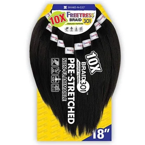 FreeTress Equal Pre-Stretched Synthetic Braids - 10X BRAID 301 18" (1B)