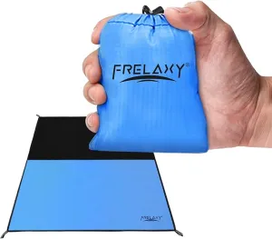 Frelaxy Pocket Picnic Blanket, Waterproof Beach Blanket, Compact Camping Blanket, Lightweight Outdoor Blanket for Beach Festival Camp Picnic Hiking Travel (Blue, 28'' x 47'')