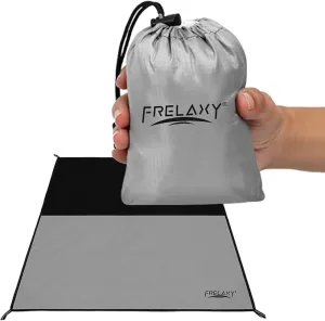 Frelaxy Pocket Picnic Blanket, Waterproof Beach Blanket, Compact Camping Blanket, Lightweight Outdoor Blanket for Beach Festival Camp Picnic Hiking Travel (Grey, 57'' x 71'')