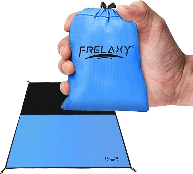 Frelaxy Pocket Picnic Blanket, Waterproof Beach Blanket, Compact Camping Blanket, Lightweight Outdoor Blanket for Beach Festival Camp Picnic Hiking Travel