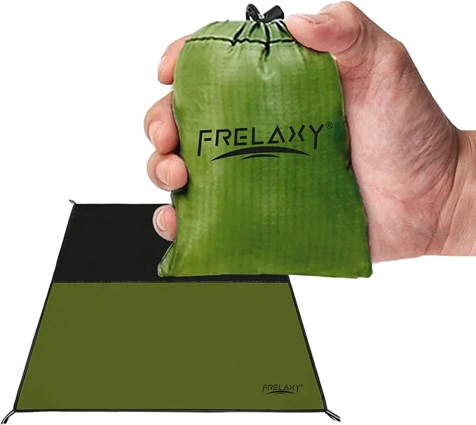Frelaxy Pocket Picnic Blanket, Waterproof Beach Blanket, Compact Camping Blanket, Lightweight Outdoor Blanket for Beach Festival Camp Picnic Hiking Travel