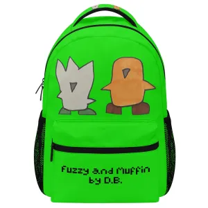Fuzzy and Muffin artwork by D.B. Backpack (Vibrant Green)