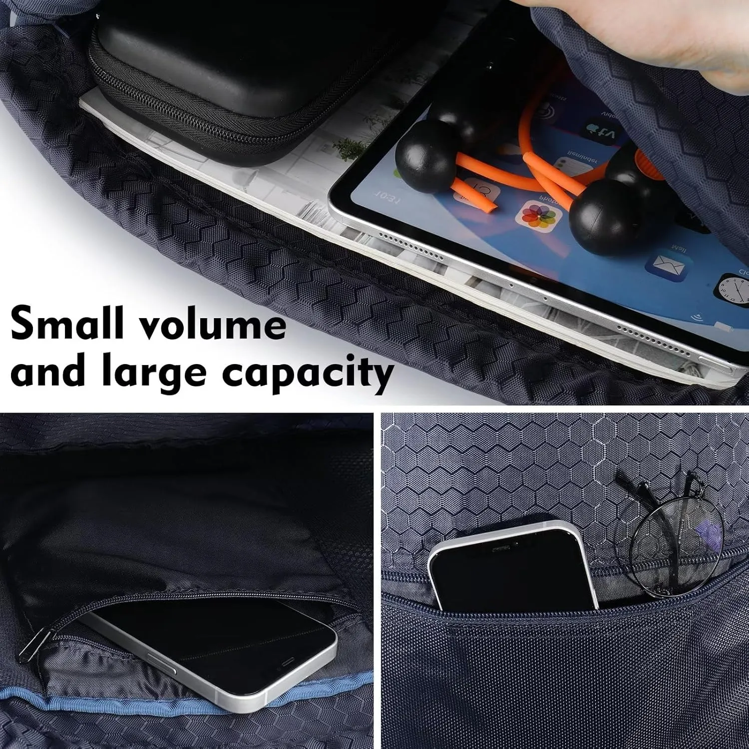 GAENMESH Drawstring Backpack Bag for Sports Lightweight Foldable Gym Bag with Sturdy Draw Cord Shoulder Strap Hiking Travel Camping