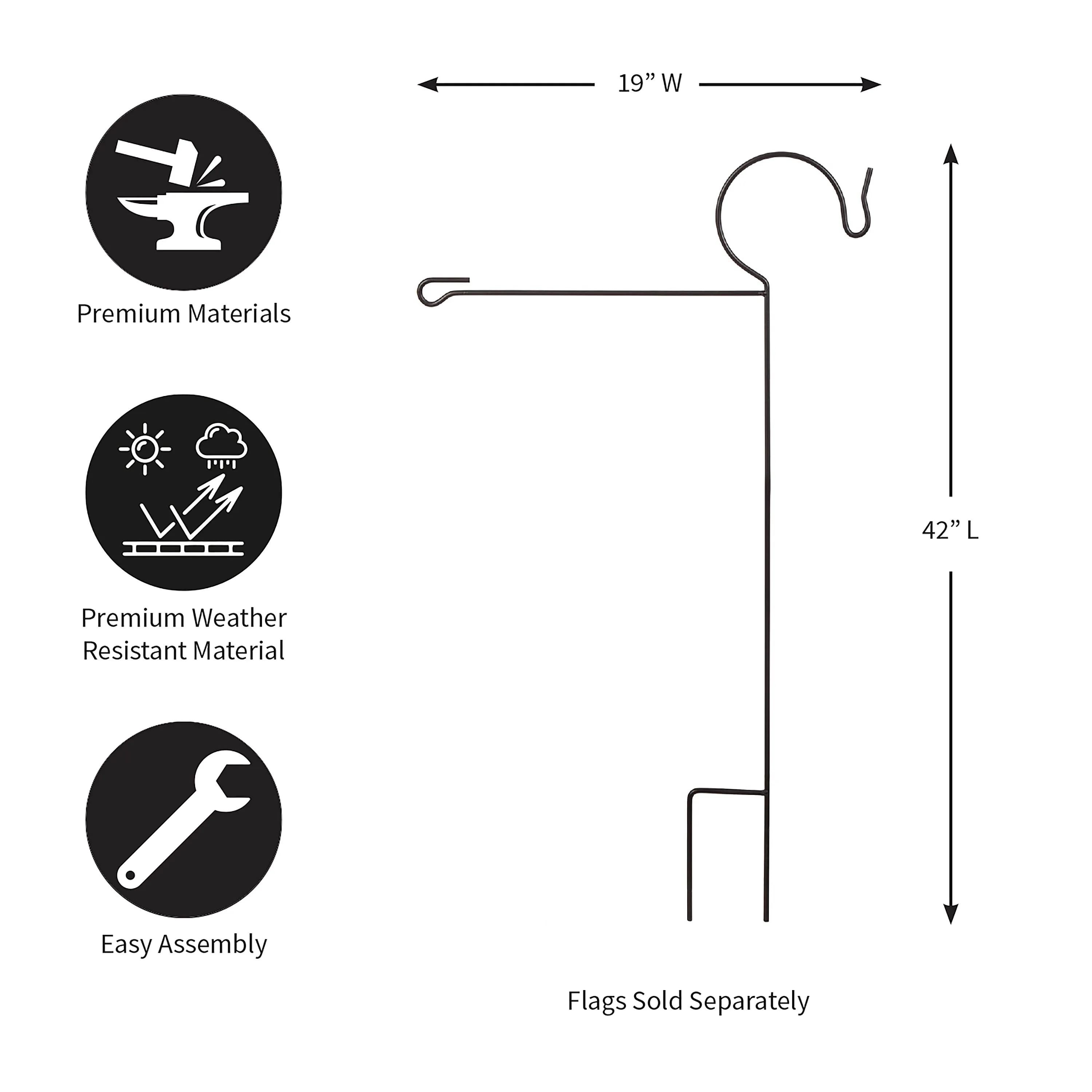 Garden Flag Stand with Shepherd’s Hook