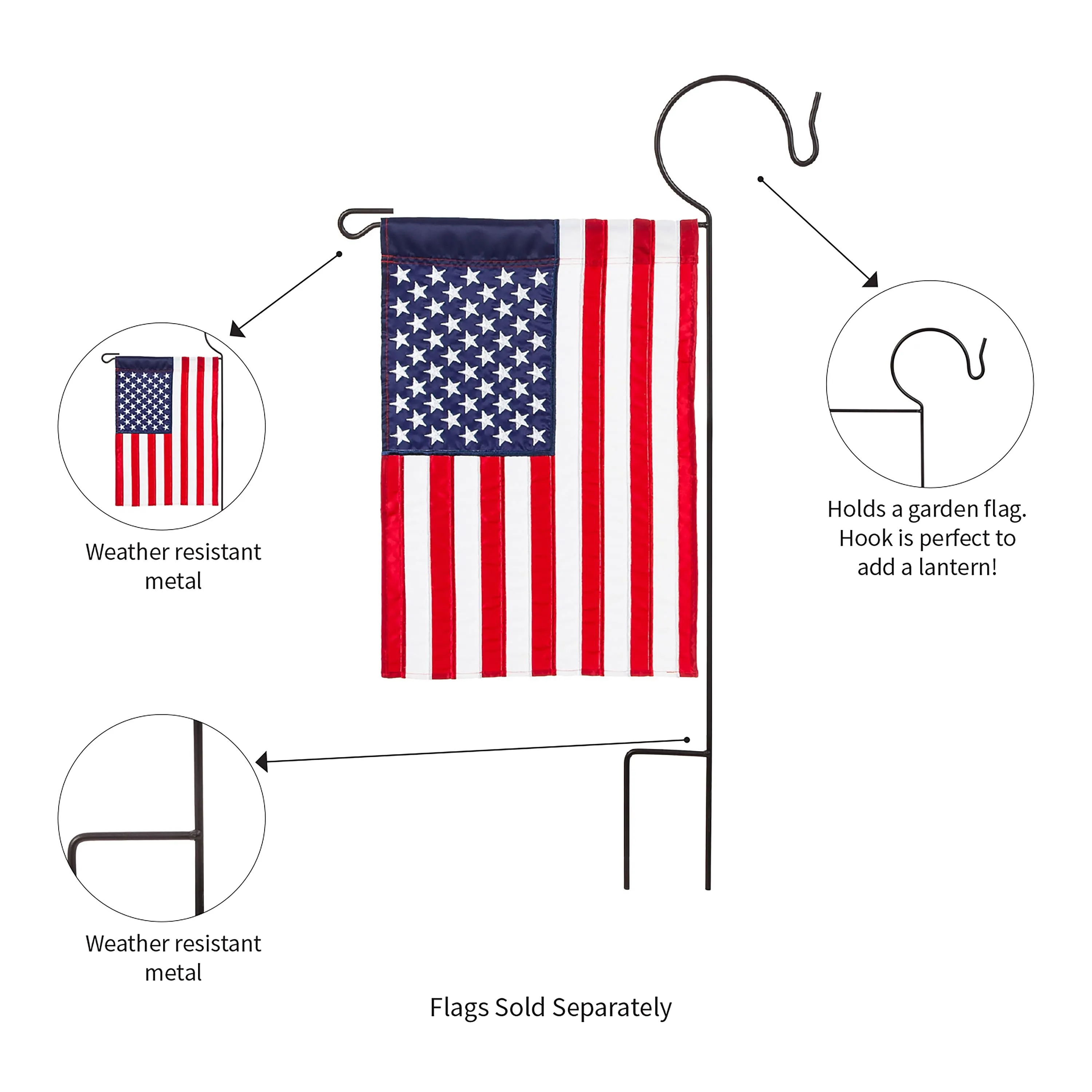 Garden Flag Stand with Shepherd’s Hook