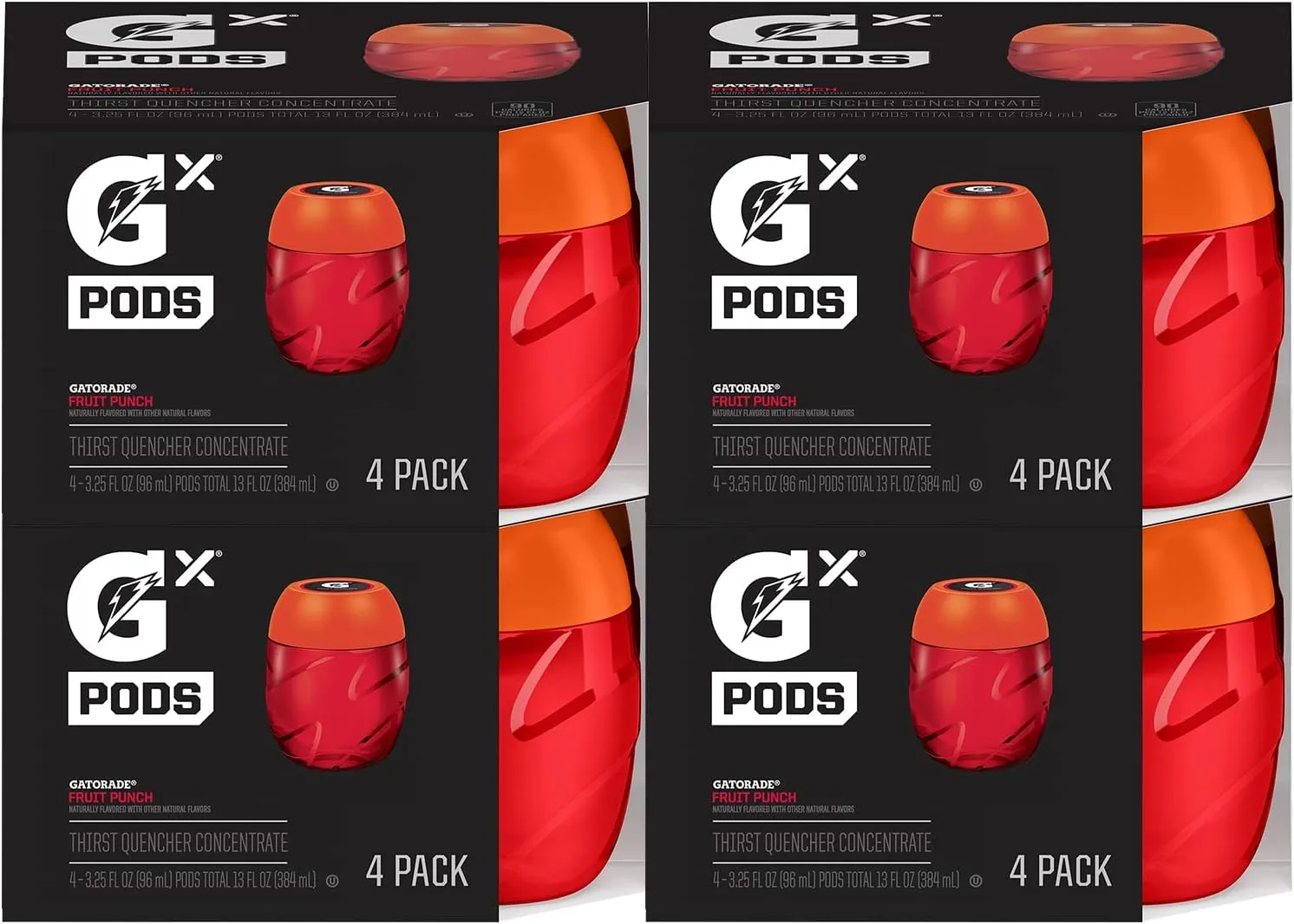 Gatorade Gx Hydration System, Non-Slip Gx Squeeze Bottles Or Gx Sports Drink Concentrate Pods, 4 Count (Pack of 4)