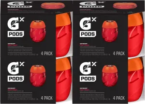 Gatorade Gx Hydration System, Non-Slip Gx Squeeze Bottles Or Gx Sports Drink Concentrate Pods, 4 Count (Pack of 4)