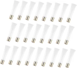 Gatuida Travel Size Containers 25pcs 15ml Empty Plastic Lip Gloss Tubes Squeeze-proof Reusable