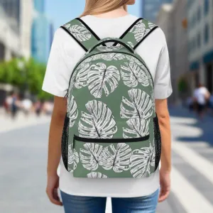 Green Monstera Leaves Backpack