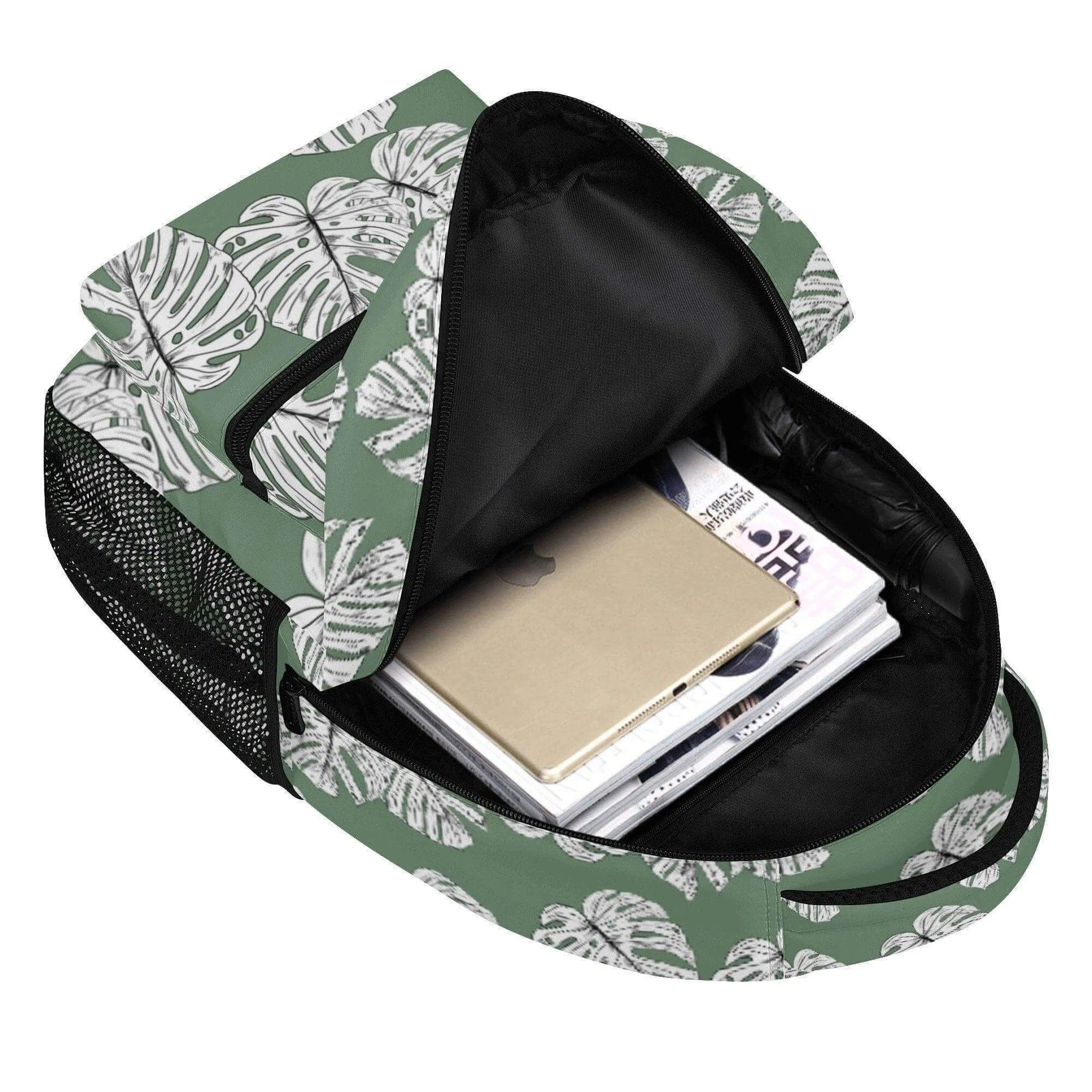 Green Monstera Leaves Backpack