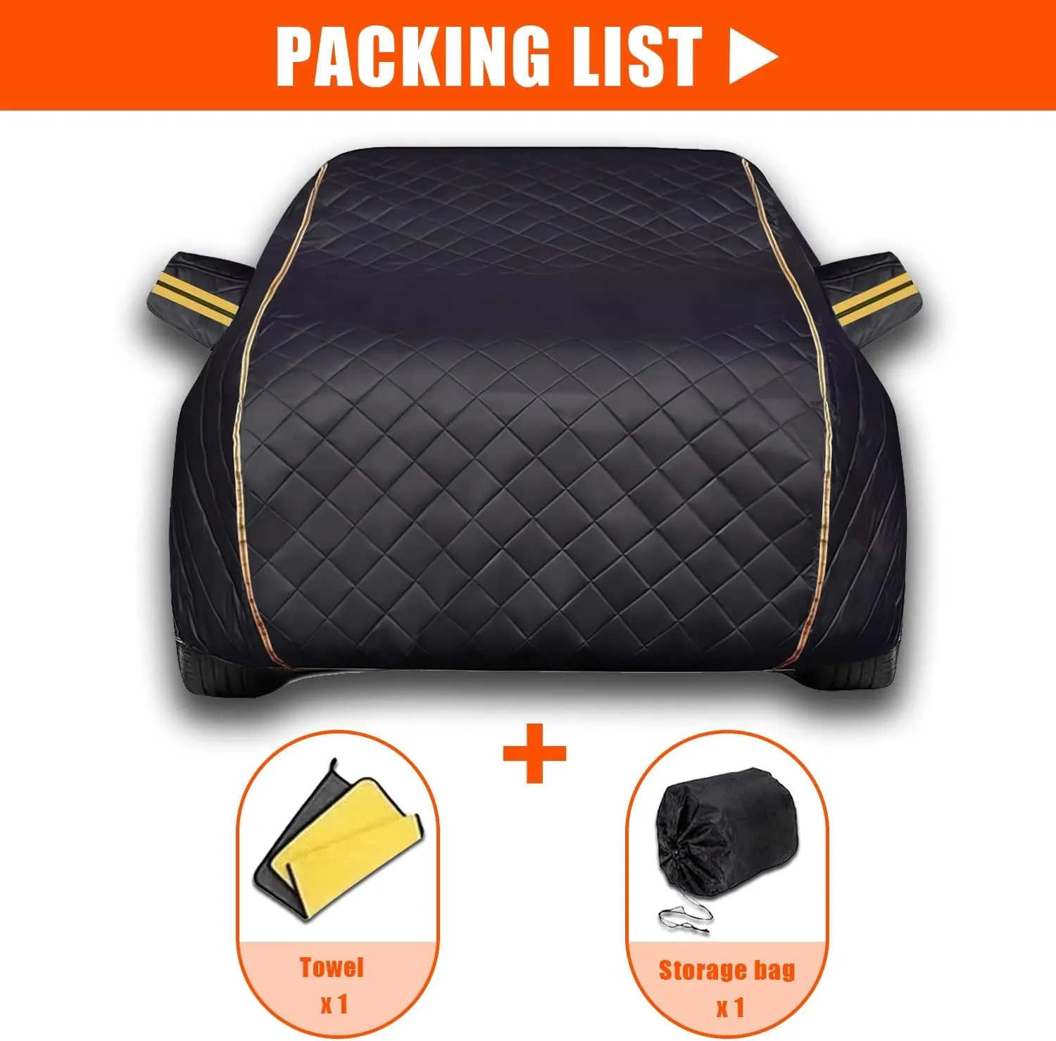 Hail Protector Car Cover for Ligier IXO, Full Car Cover Waterproof Windproof Flame Retardant Car Protective Blanket Thickened Indoor Outdoor Car Tarpaulin with Zipper