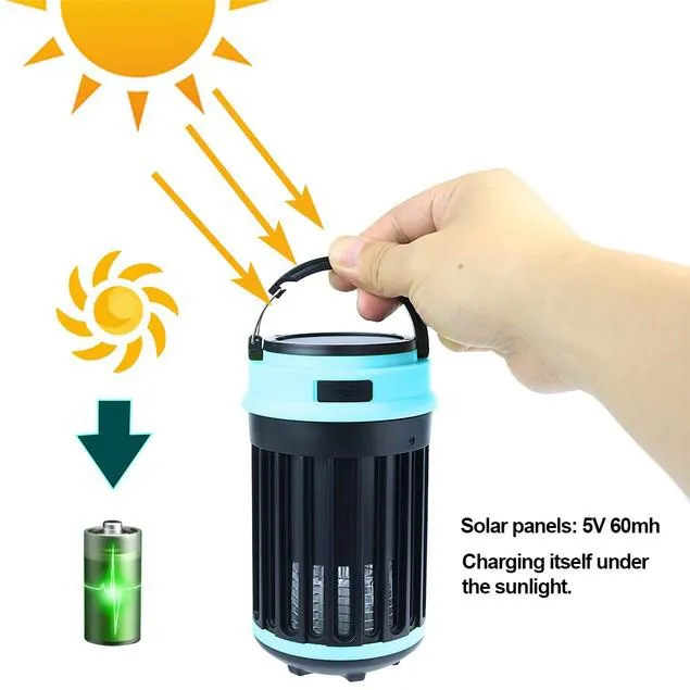 Hakol Outdoor Solar Powered LED Rechargeable Mosquito Zapper Lantern