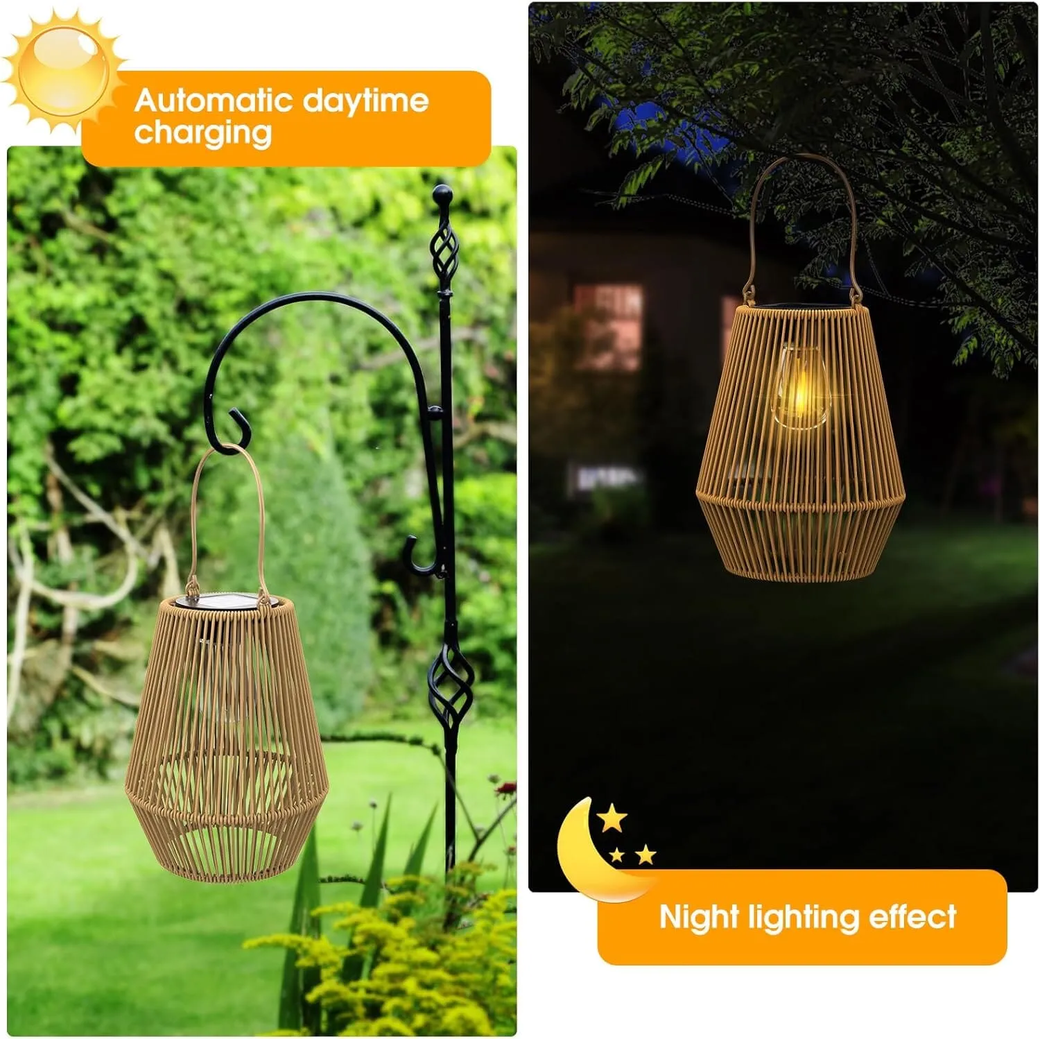 Hanging Solar Woven Lantern Solar Lamp Lights Decoration