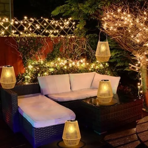 Hanging Solar Woven Lantern Solar Lamp Lights Decoration