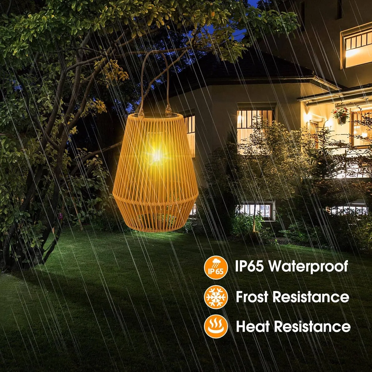 Hanging Solar Woven Lantern Solar Lamp Lights Decoration