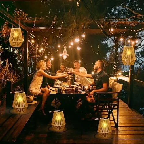 Hanging Solar Woven Lantern Solar Lamp Lights Decoration