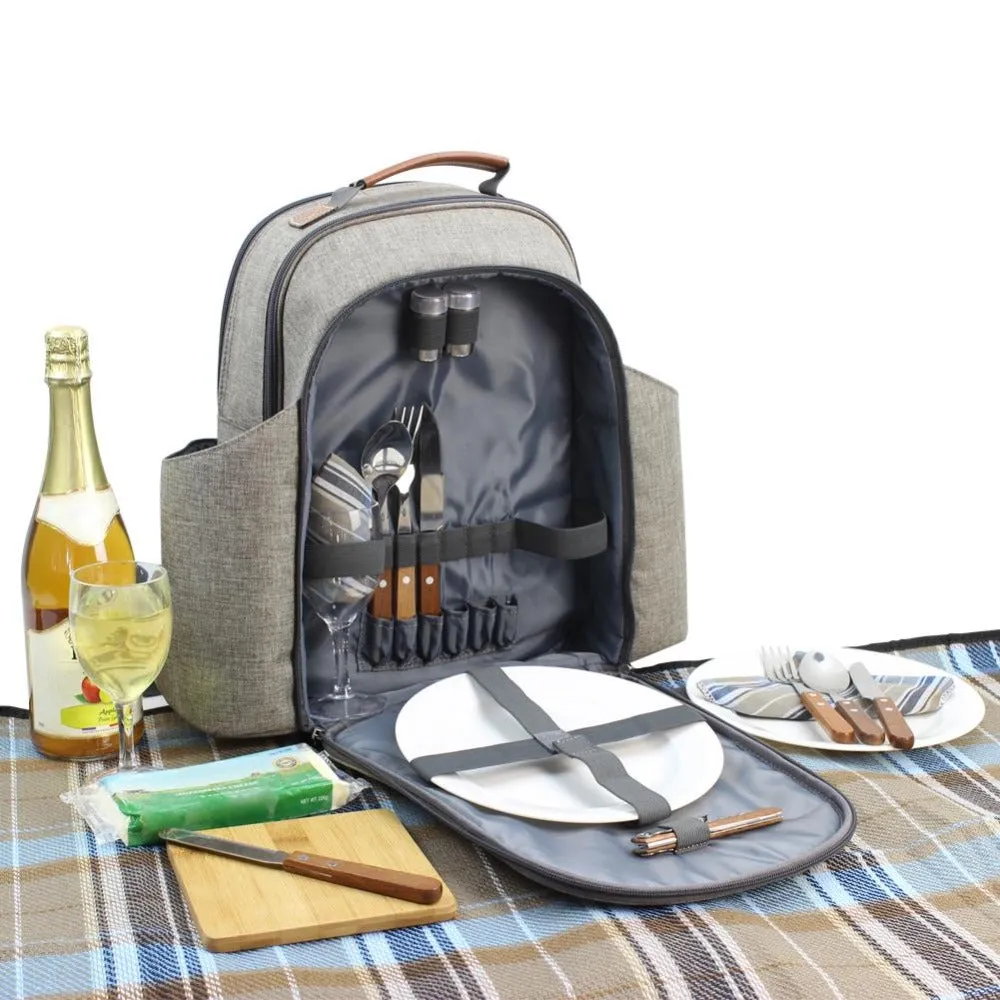 HappyPicnic® Insulated Picnic Backpack for 2 Persons