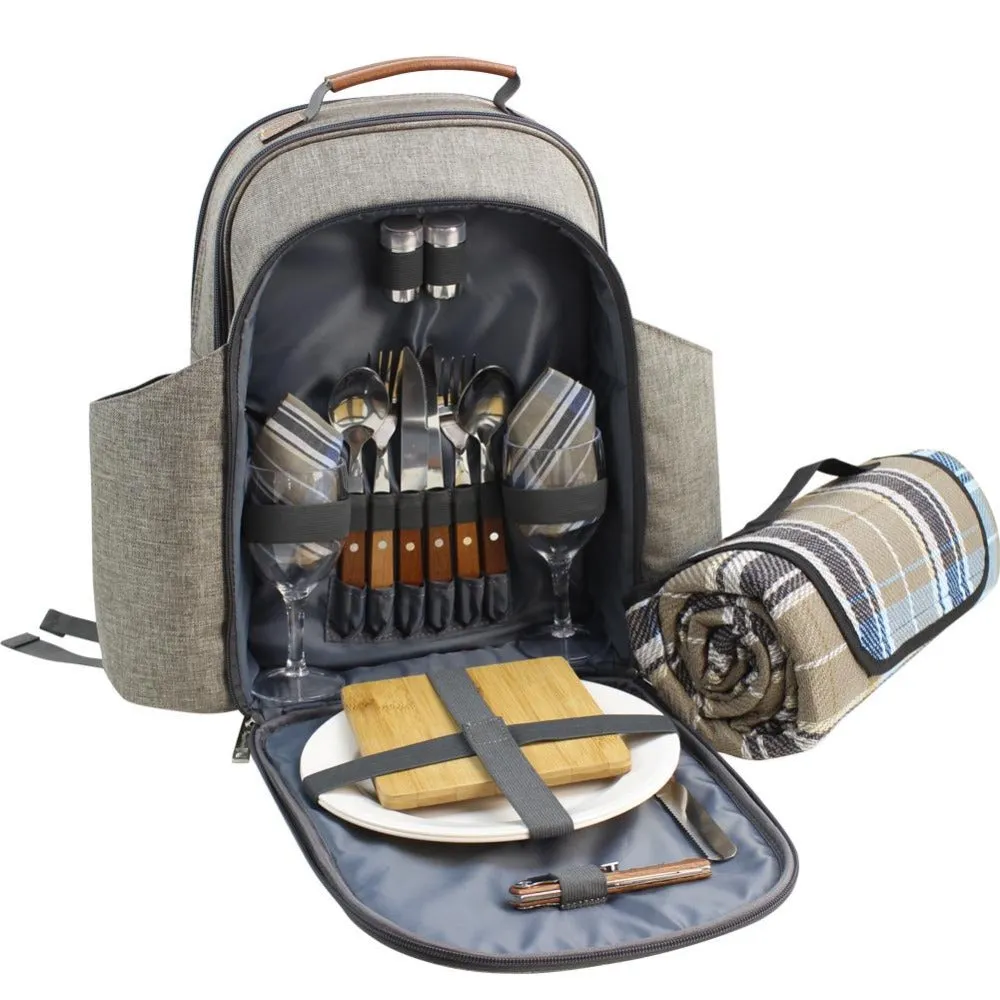 HappyPicnic® Insulated Picnic Backpack for 2 Persons