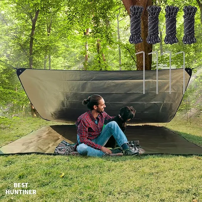 Heavy Duty Survival Blanket -Multifunctional Reflective Tarp Thermal Blanket - 60" x 83" Waterproof Sandproof for Camping Hiking Outdoors Multifunctional Emergency Blanket