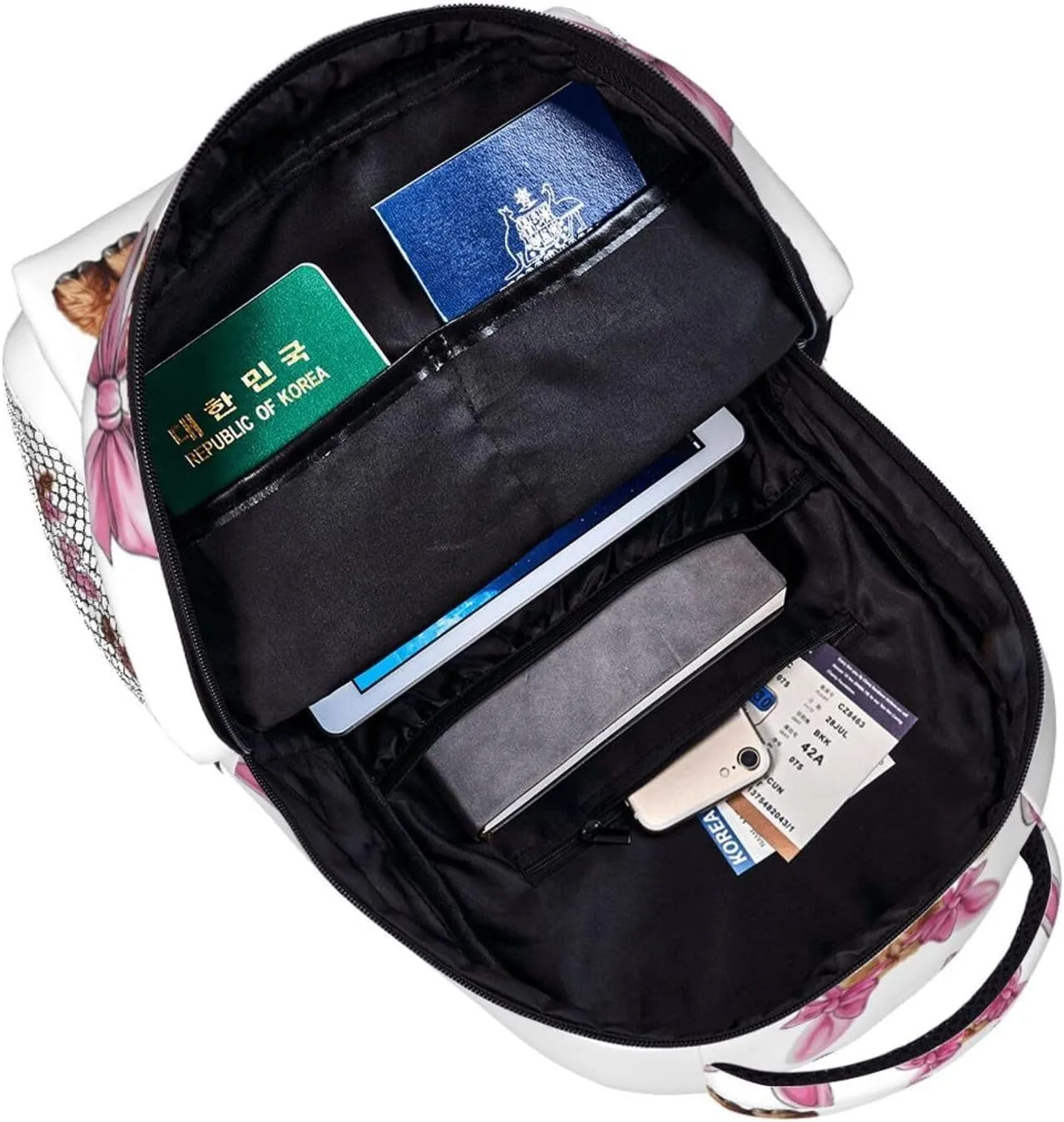 Highland Cow and Bunny Bow Backpack Lightweight Laptop Backpack Casual Daypack Travel Double Shoulder Bag For Women Men