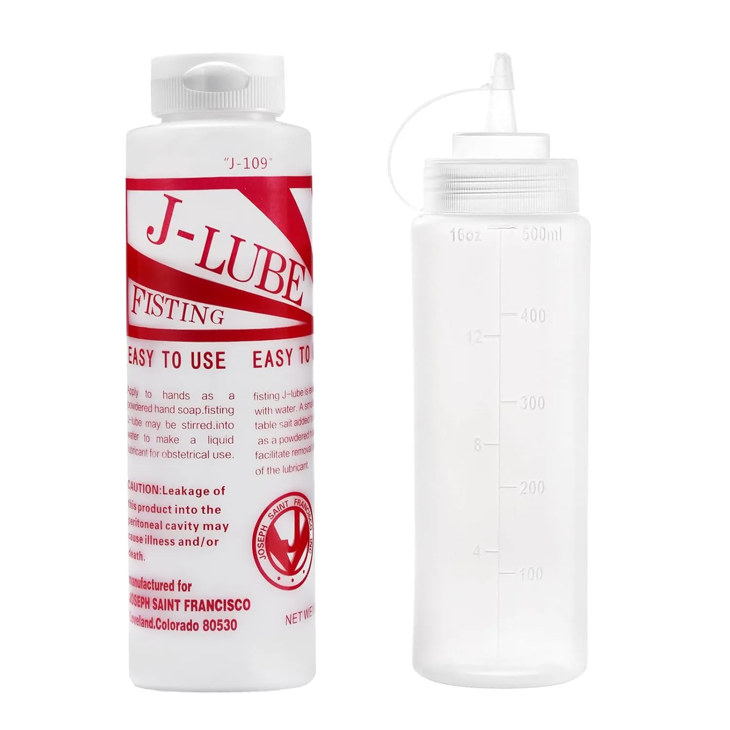 J-LUBE FISTING Powder Mixes with Water One Bottle Makes 16  Gallons / 60  litres and More of Lubricant 10 oz   Squeeze Bottle 500ml (1)