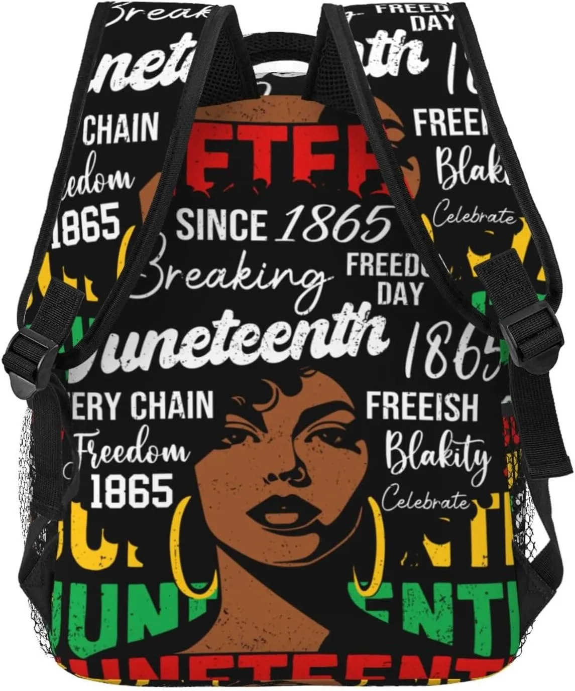 Juneteenth African American Women Backpack Lightweight Laptop Backpack Casual Daypack Travel Double Shoulder Bag For Women Men