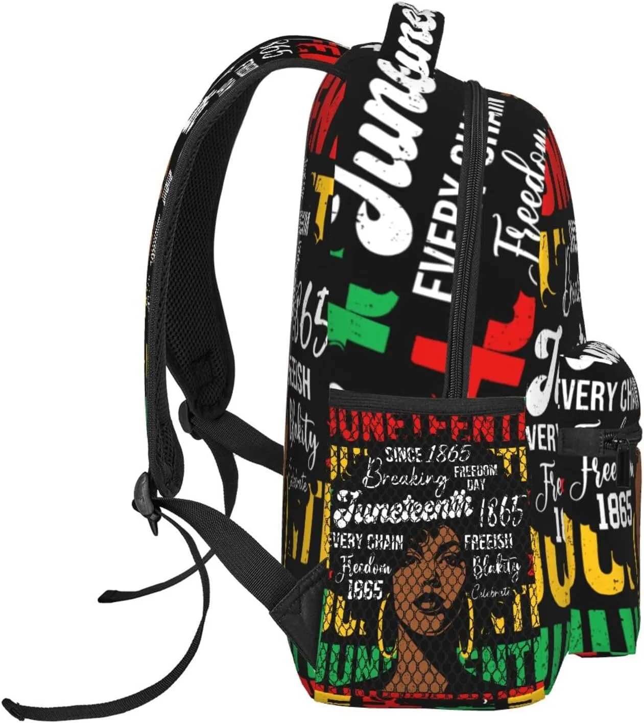 Juneteenth African American Women Backpack Lightweight Laptop Backpack Casual Daypack Travel Double Shoulder Bag For Women Men