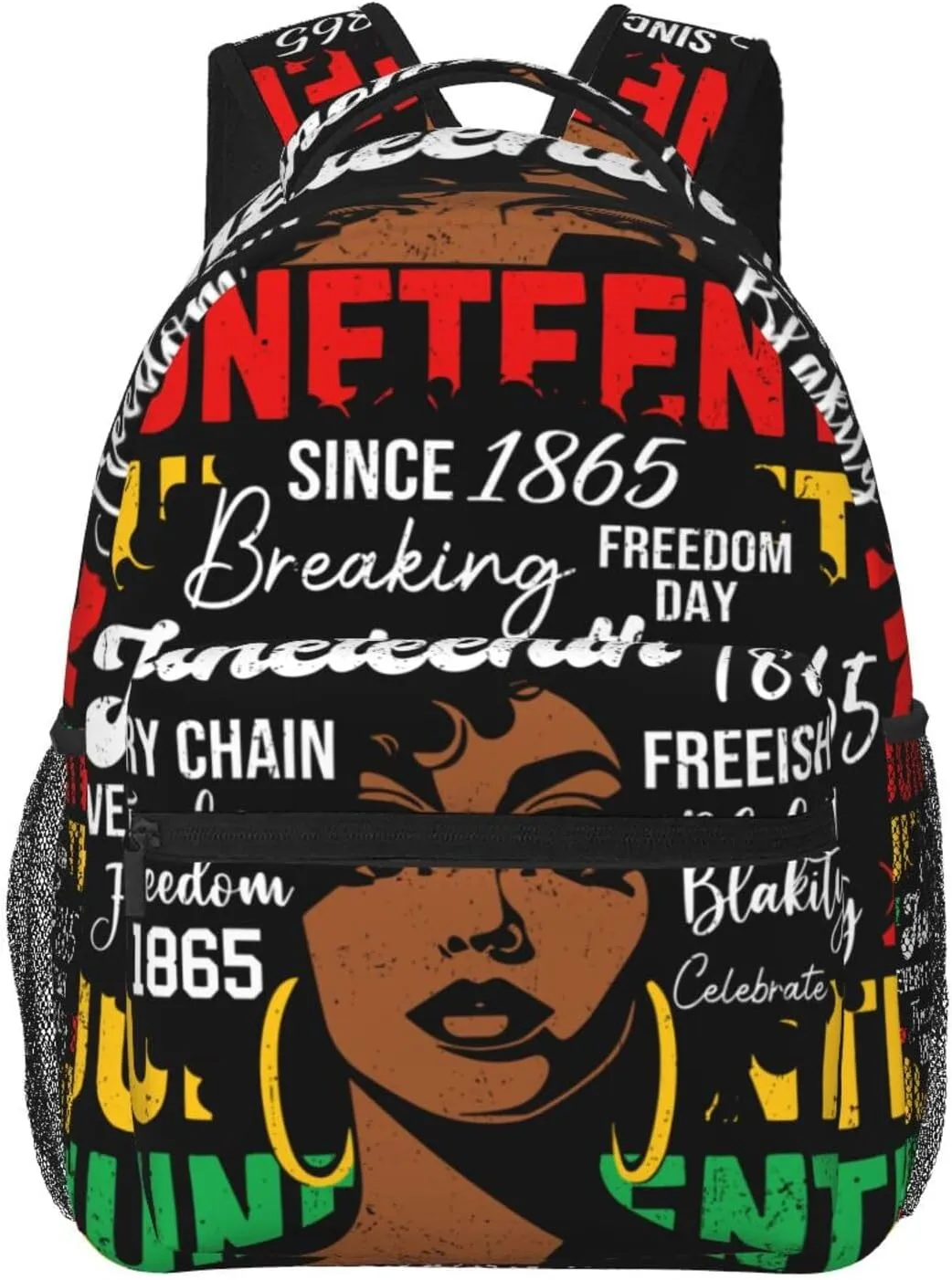 Juneteenth African American Women Backpack Lightweight Laptop Backpack Casual Daypack Travel Double Shoulder Bag For Women Men
