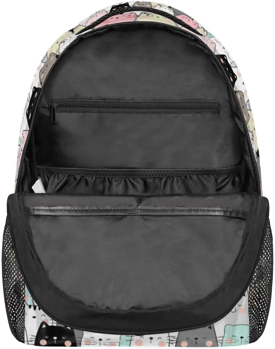 Kids School Backpacking Backpack for Teens Girls & Boys Cute Cats Funny Animals Middle School Aesthetic Students Bookbag 16 in Cute Lightweight Gym Travel Bag Sports Schoolbag