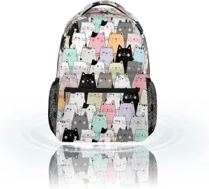 Kids School Backpacking Backpack for Teens Girls & Boys Cute Cats Funny Animals Middle School Aesthetic Students Bookbag 16 in Cute Lightweight Gym Travel Bag Sports Schoolbag