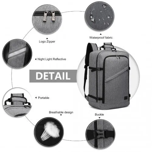 Kono Lightweight Cabin Bag Travel Business Backpack - Grey