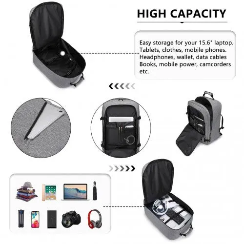 Kono Lightweight Cabin Bag Travel Business Backpack - Grey