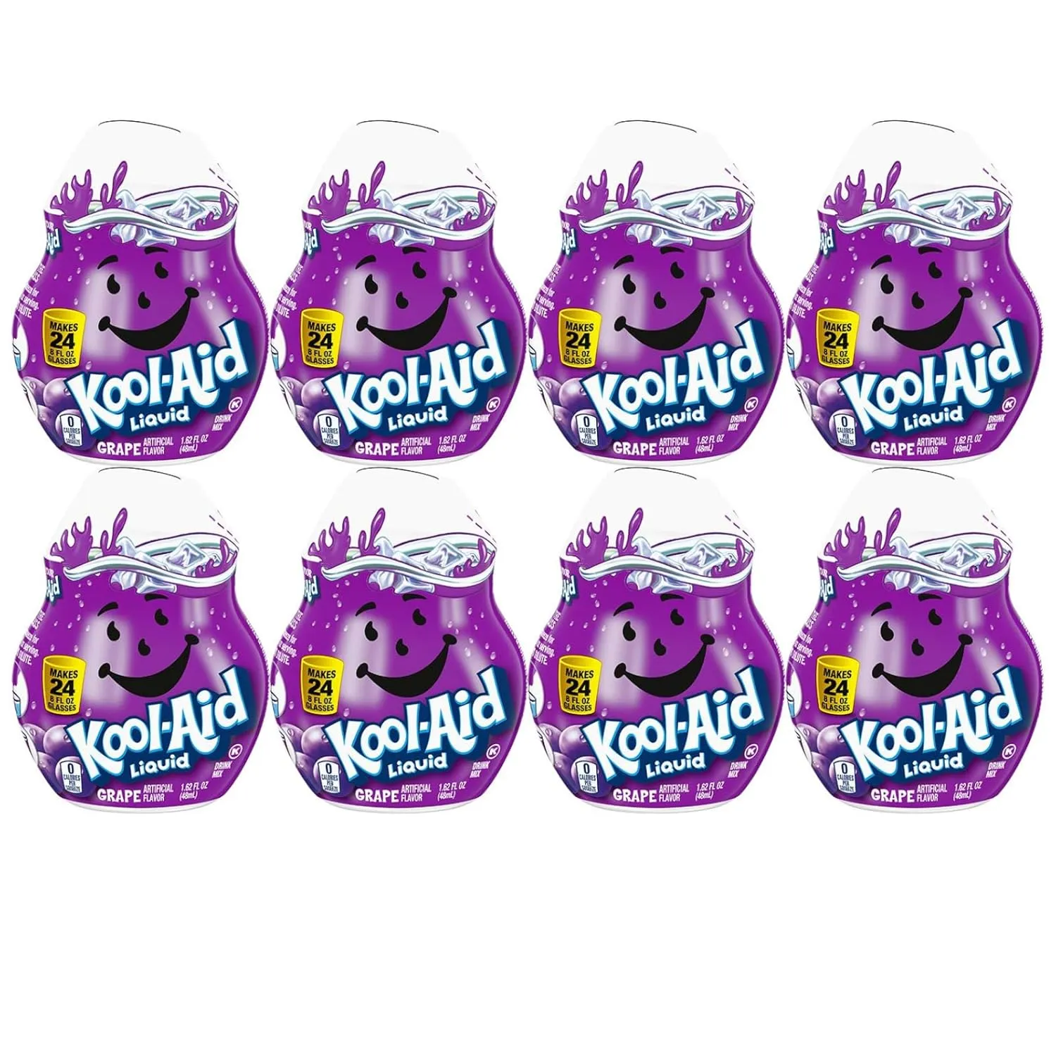Kool-Aid Grape Liquid Drink Mix, Caffeine Free, 1.62 fl oz Bottle (Pack of 8)