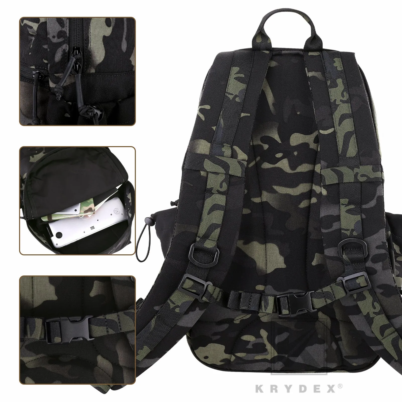 KRYDEX 14L Tactical Daypack Outdoor EDC Backpack Travel Lightweight Waterproof