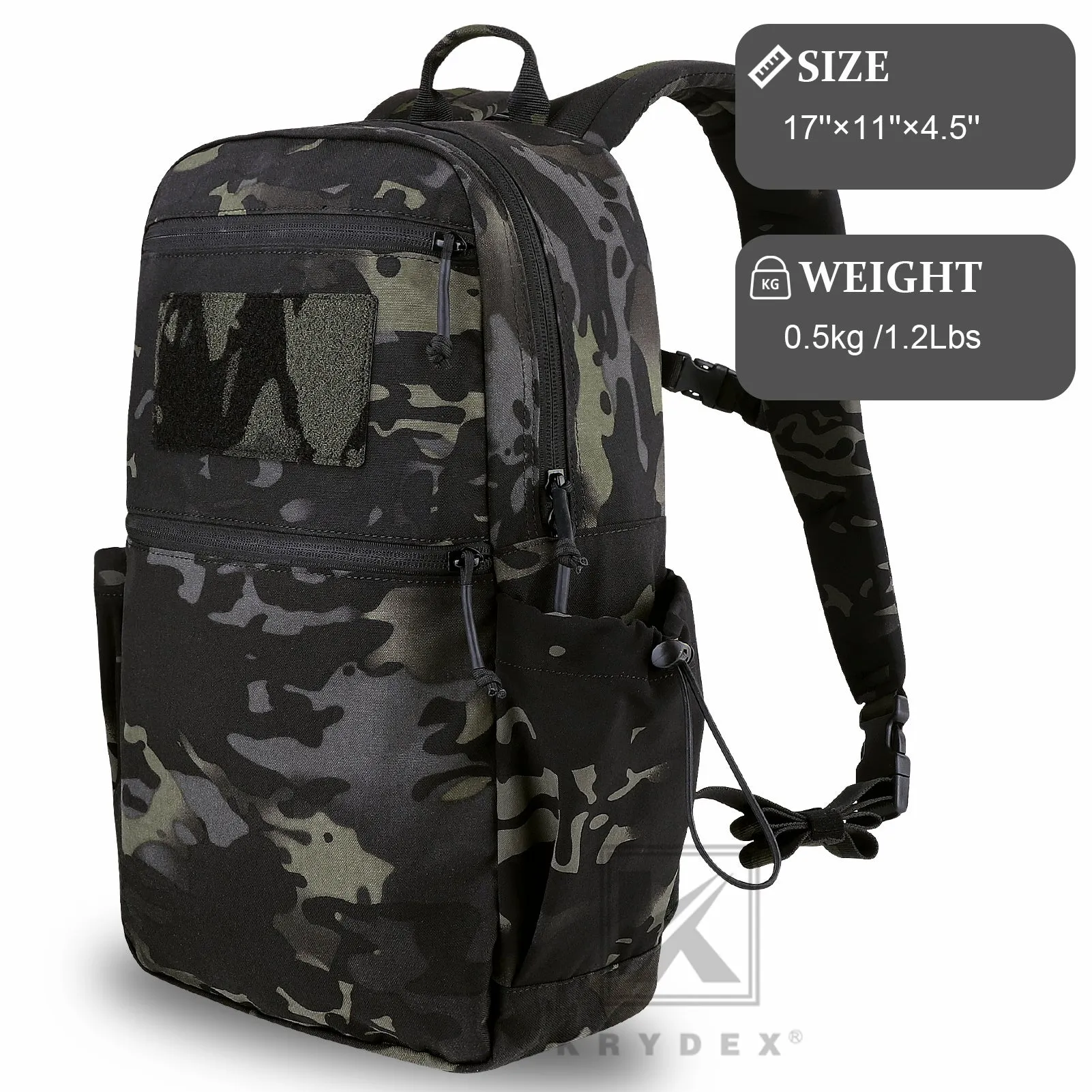 KRYDEX 14L Tactical Daypack Outdoor EDC Backpack Travel Lightweight Waterproof