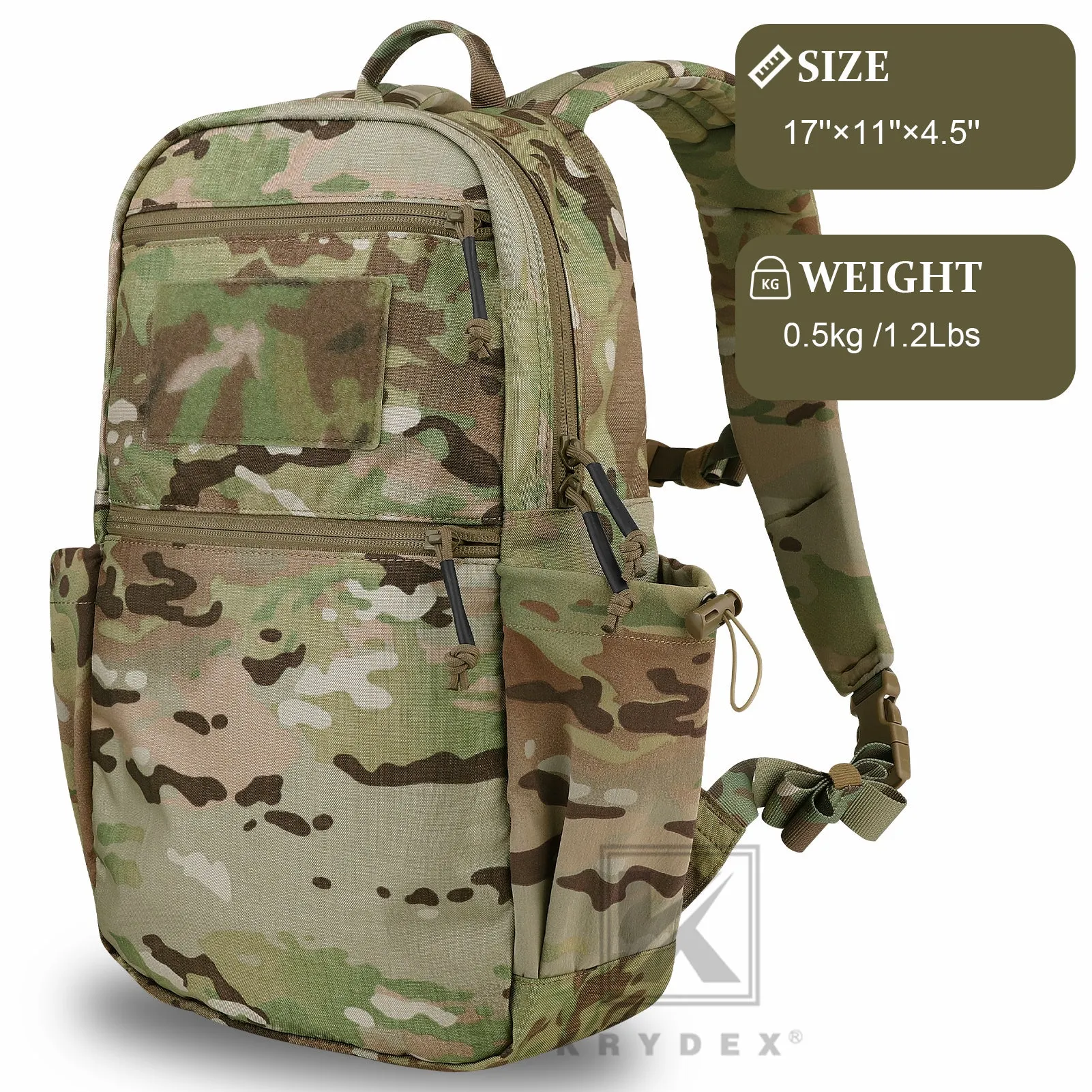 KRYDEX 14L Tactical Daypack Outdoor EDC Backpack Travel Lightweight Waterproof
