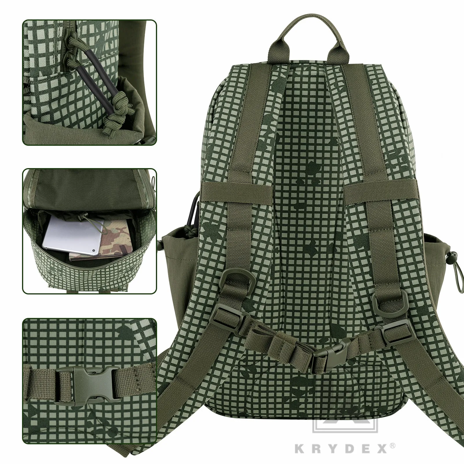 KRYDEX 14L Tactical Daypack Outdoor EDC Backpack Travel Lightweight Waterproof