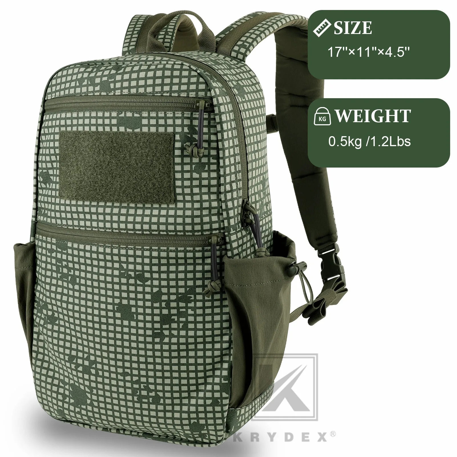 KRYDEX 14L Tactical Daypack Outdoor EDC Backpack Travel Lightweight Waterproof