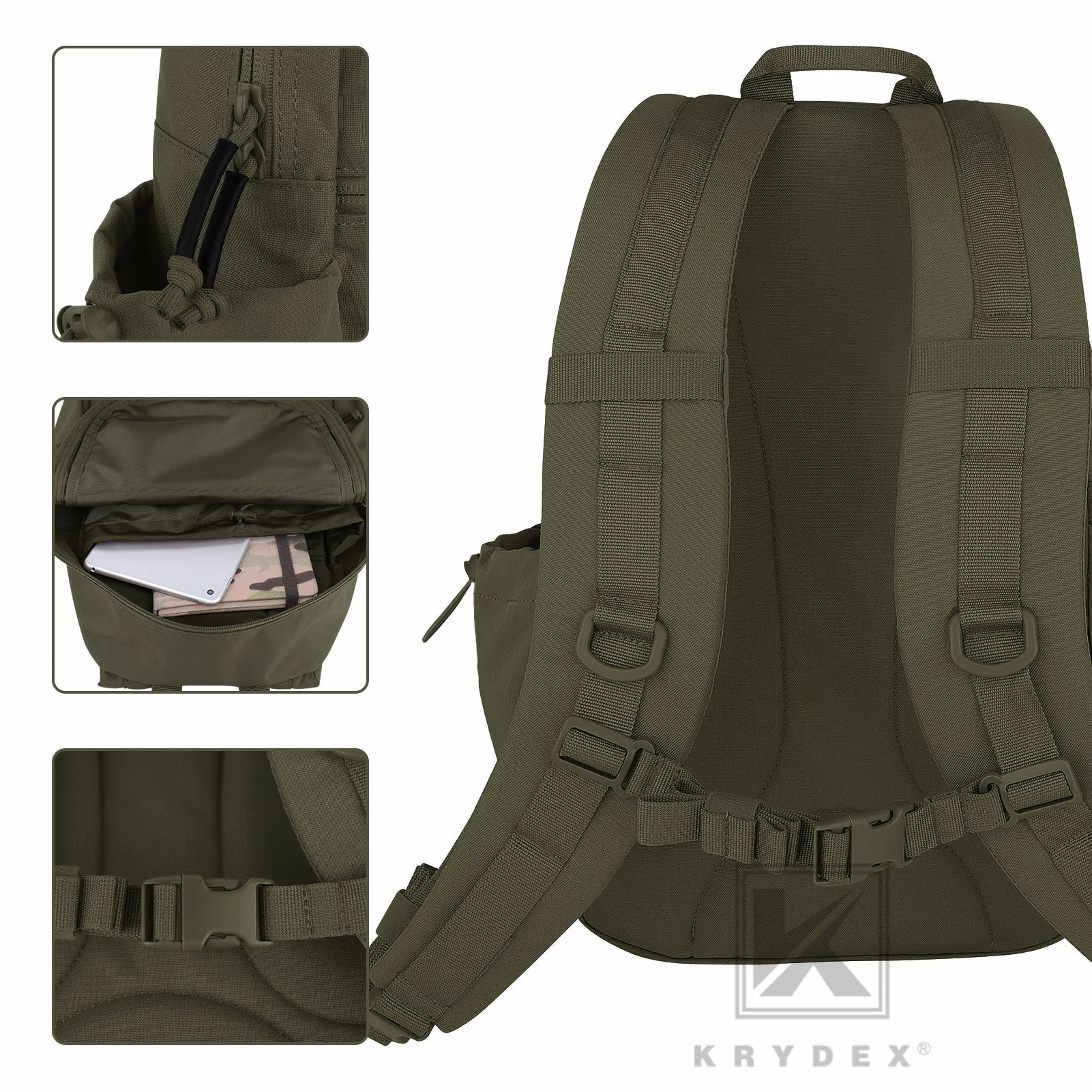 KRYDEX 14L Tactical Daypack Outdoor EDC Backpack Travel Lightweight Waterproof