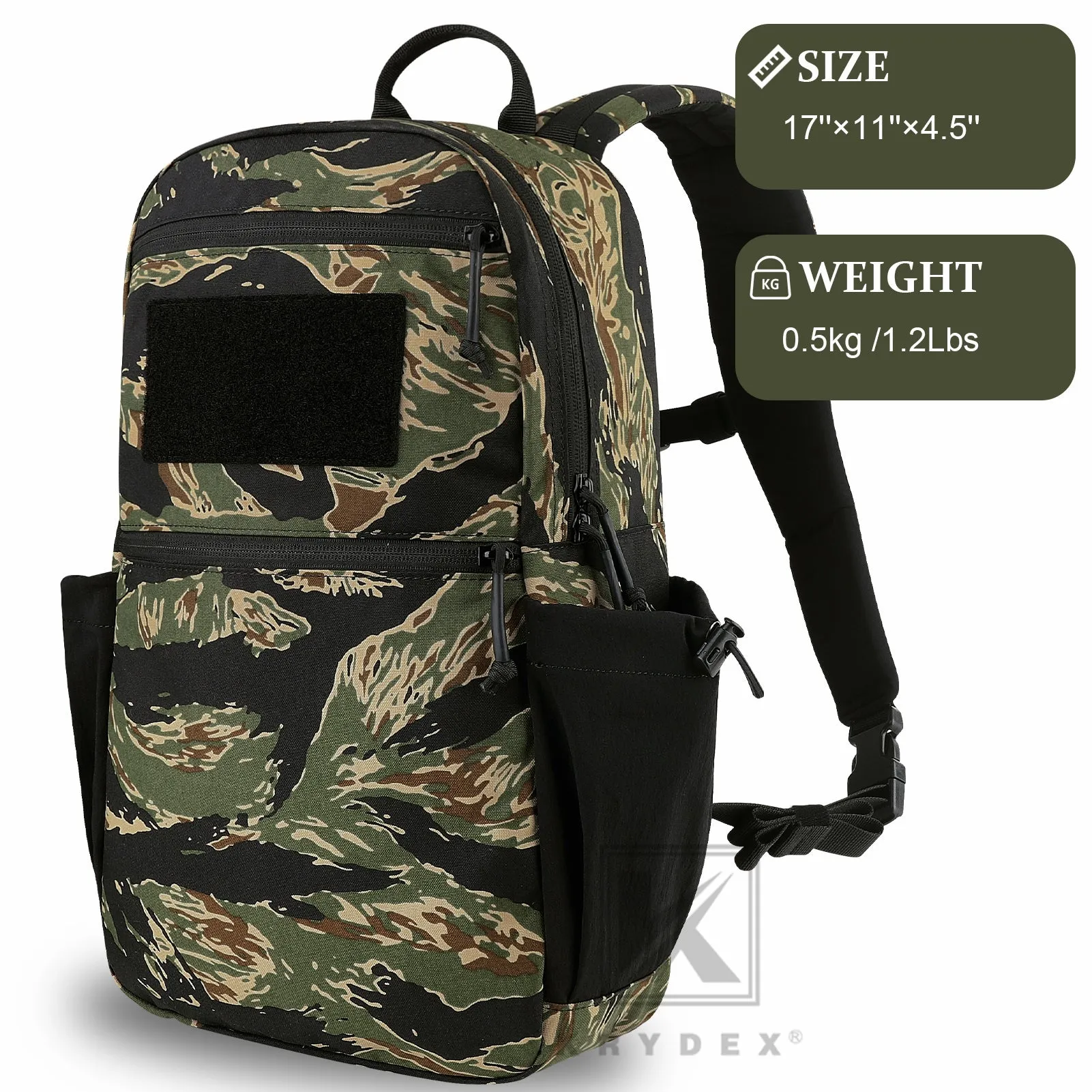 KRYDEX 14L Tactical Daypack Outdoor EDC Backpack Travel Lightweight Waterproof