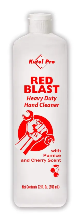 Kutol Pro 7739 Red Blast Heavy Duty Hand Cleaner, 22 oz Squeeze Bottle, Red with Pumice and Cherry Scent (Case of 6)